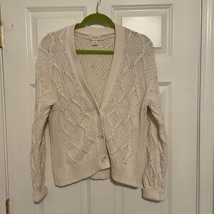 Women's Cream Cable Knit Cardigan